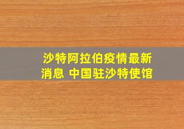 沙特阿拉伯疫情最新消息 中国驻沙特使馆